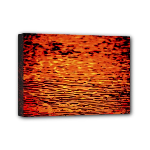 Red Waves Flow Series 1 Mini Canvas 7  X 5  (stretched) by DimitriosArt