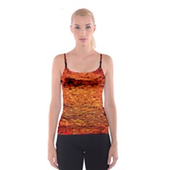 Red Waves Flow Series 1 Spaghetti Strap Top by DimitriosArt