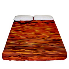 Red Waves Flow Series 1 Fitted Sheet (king Size) by DimitriosArt