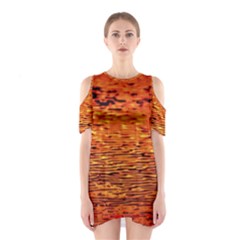 Red Waves Flow Series 1 Shoulder Cutout One Piece Dress by DimitriosArt