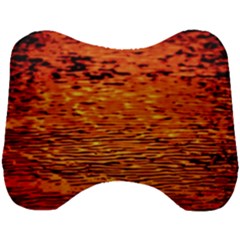 Red Waves Flow Series 1 Head Support Cushion by DimitriosArt