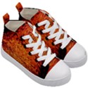 Red Waves Flow Series 1 Kids  Mid-Top Canvas Sneakers View3