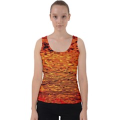 Red Waves Flow Series 1 Velvet Tank Top by DimitriosArt