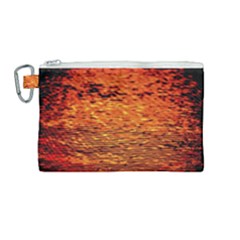 Red Waves Flow Series 1 Canvas Cosmetic Bag (medium) by DimitriosArt