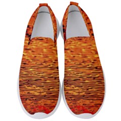 Red Waves Flow Series 1 Men s Slip On Sneakers by DimitriosArt