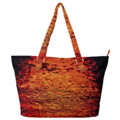 Red Waves Flow Series 1 Full Print Shoulder Bag by DimitriosArt