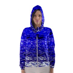 Blue Waves Flow Series 1 Women s Hooded Windbreaker by DimitriosArt