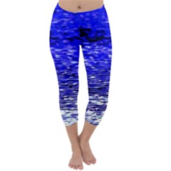 Blue Waves Flow Series 1 Capri Winter Leggings  by DimitriosArt