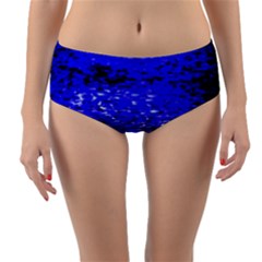 Blue Waves Flow Series 1 Reversible Mid-waist Bikini Bottoms by DimitriosArt