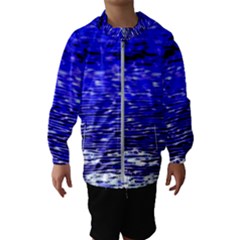 Blue Waves Flow Series 1 Kids  Hooded Windbreaker by DimitriosArt