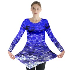 Blue Waves Flow Series 1 Long Sleeve Tunic  by DimitriosArt