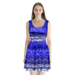 Blue Waves Flow Series 1 Split Back Mini Dress  by DimitriosArt