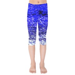 Blue Waves Flow Series 1 Kids  Capri Leggings  by DimitriosArt