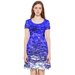 Blue Waves Flow Series 1 Inside Out Cap Sleeve Dress by DimitriosArt