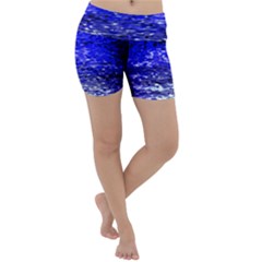 Blue Waves Flow Series 1 Lightweight Velour Yoga Shorts by DimitriosArt