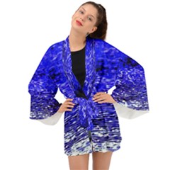 Blue Waves Flow Series 1 Long Sleeve Kimono by DimitriosArt