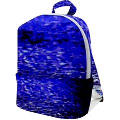 Blue Waves Flow Series 1 Zip Up Backpack by DimitriosArt