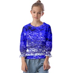 Blue Waves Flow Series 1 Kids  Cuff Sleeve Top