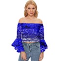 Blue Waves Flow Series 1 Off Shoulder Flutter Bell Sleeve Top View1