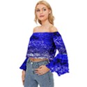 Blue Waves Flow Series 1 Off Shoulder Flutter Bell Sleeve Top View2