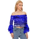 Blue Waves Flow Series 1 Off Shoulder Flutter Bell Sleeve Top View3