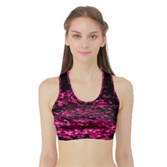 Rose Waves Flow Series 1 Sports Bra With Border by DimitriosArt