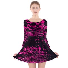 Rose Waves Flow Series 1 Long Sleeve Velvet Skater Dress by DimitriosArt