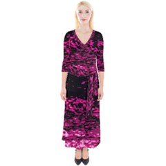 Rose Waves Flow Series 1 Quarter Sleeve Wrap Maxi Dress by DimitriosArt