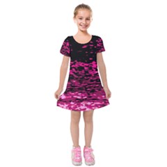 Rose Waves Flow Series 1 Kids  Short Sleeve Velvet Dress by DimitriosArt