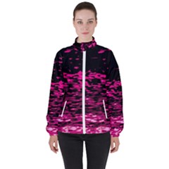 Rose Waves Flow Series 1 Women s High Neck Windbreaker by DimitriosArt