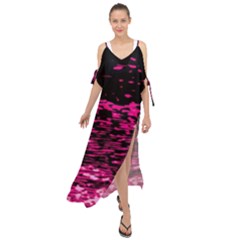 Rose Waves Flow Series 1 Maxi Chiffon Cover Up Dress by DimitriosArt