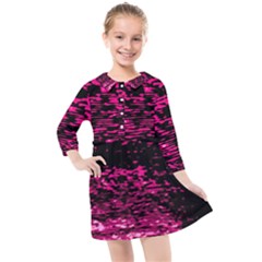 Rose Waves Flow Series 1 Kids  Quarter Sleeve Shirt Dress by DimitriosArt