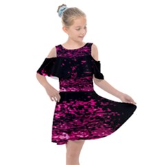 Rose Waves Flow Series 1 Kids  Shoulder Cutout Chiffon Dress by DimitriosArt