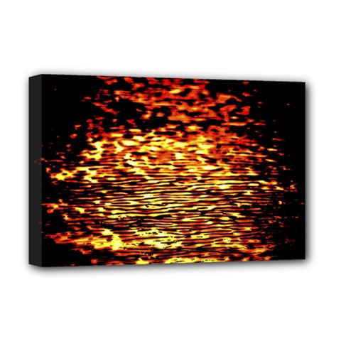 Yellow Waves Flow Series 1 Deluxe Canvas 18  X 12  (stretched) by DimitriosArt