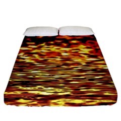 Yellow Waves Flow Series 1 Fitted Sheet (king Size) by DimitriosArt