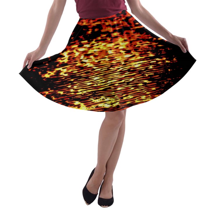 Yellow Waves Flow Series 1 A-line Skater Skirt