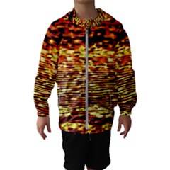 Yellow Waves Flow Series 1 Kids  Hooded Windbreaker by DimitriosArt