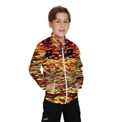 Yellow Waves Flow Series 1 Kids  Windbreaker by DimitriosArt