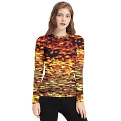 Yellow Waves Flow Series 1 Women s Long Sleeve Rash Guard by DimitriosArt