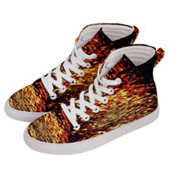 Yellow Waves Flow Series 1 Women s Hi-top Skate Sneakers by DimitriosArt