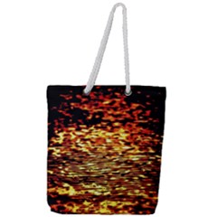 Yellow Waves Flow Series 1 Full Print Rope Handle Tote (large) by DimitriosArt