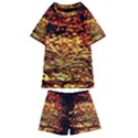 Yellow Waves Flow Series 1 Kids  Swim Tee and Shorts Set View1