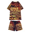 Yellow Waves Flow Series 1 Kids  Swim Tee and Shorts Set View2