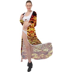 Yellow Waves Flow Series 1 Maxi Chiffon Beach Wrap by DimitriosArt