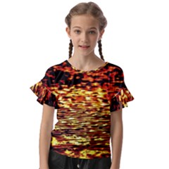 Yellow Waves Flow Series 1 Kids  Cut Out Flutter Sleeves by DimitriosArt