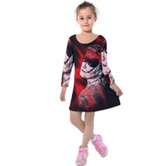 Shaman Kids  Long Sleeve Velvet Dress by MRNStudios