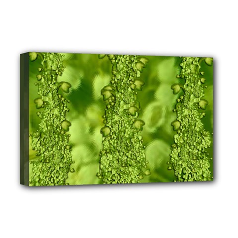 Green Fresh  Lilies Of The Valley The Return Of Happiness So Decorative Deluxe Canvas 18  X 12  (stretched) by pepitasart