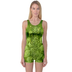 Green Fresh  Lilies Of The Valley The Return Of Happiness So Decorative One Piece Boyleg Swimsuit by pepitasart