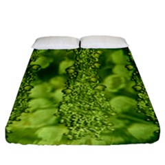 Green Fresh  Lilies Of The Valley The Return Of Happiness So Decorative Fitted Sheet (california King Size) by pepitasart