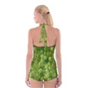 Green Fresh  Lilies Of The Valley The Return Of Happiness So Decorative Boyleg Halter Swimsuit  View2